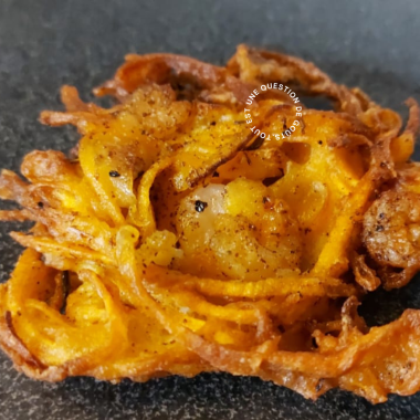 Galette patate douce crevettes